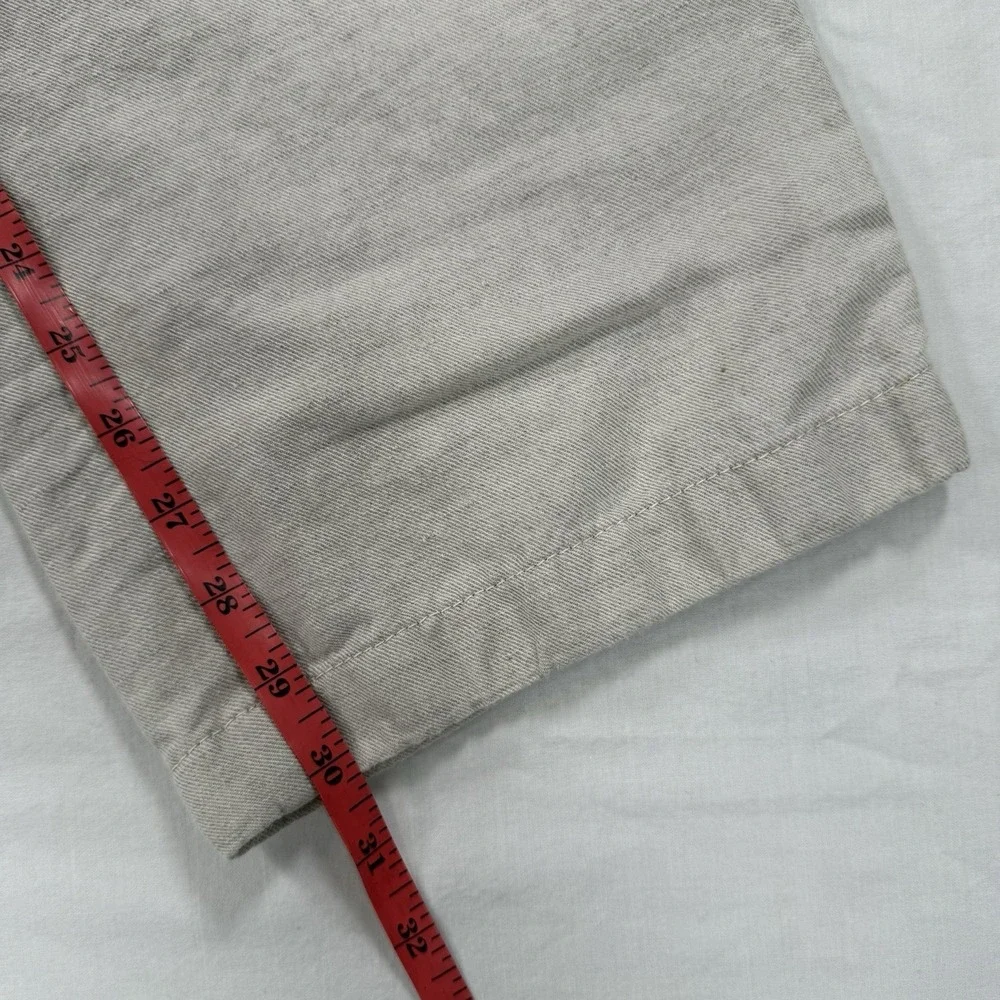 Nautica Men's 34x32 Beige Linen Cotton Pants Flat Front Chinos‎
